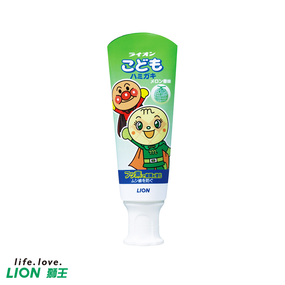 【日本獅王LION】麵包超人牙膏40g-哈密瓜