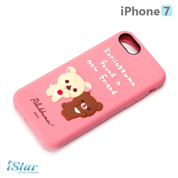 【日本 PGA-iJacket】iPhone7 正版San-X 3D浮雕矽膠保護殼 保護套 拉拉熊系列-舞動懶懶熊