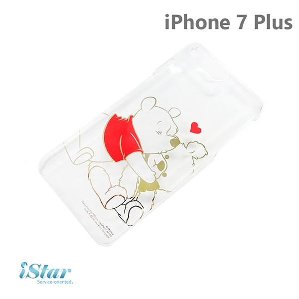 【日本 PGA-iJacket】iPhone 7 Plus 正版迪士尼海外限定PC金箔透明系列-維尼