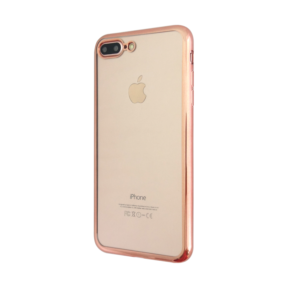 iPhone7 Plus 點紋防水印奈米電鍍TPU軟殼玫瑰金