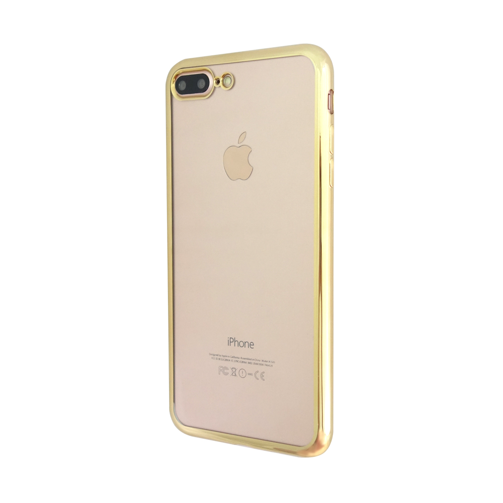 iPhone7 Plus 點紋防水印奈米電鍍TPU軟殼香檳金
