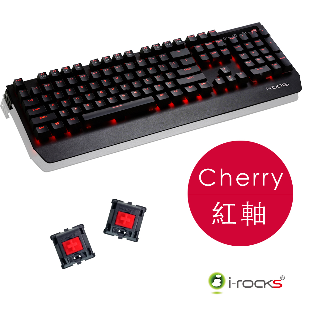 i-Rocks K60M全背光鋁合金機械式電競鍵盤-德國Cherry紅軸