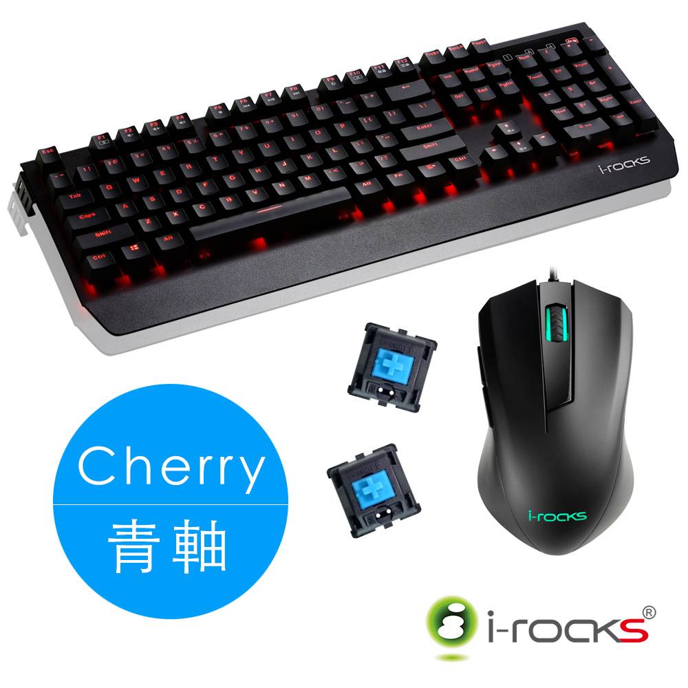 i-Rocks K60M機械式鍵盤[Cherry青軸]+M09遊戲滑鼠