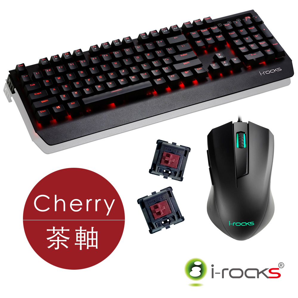 i-Rocks K60M機械式鍵盤[Cherry茶軸]+M09遊戲滑鼠