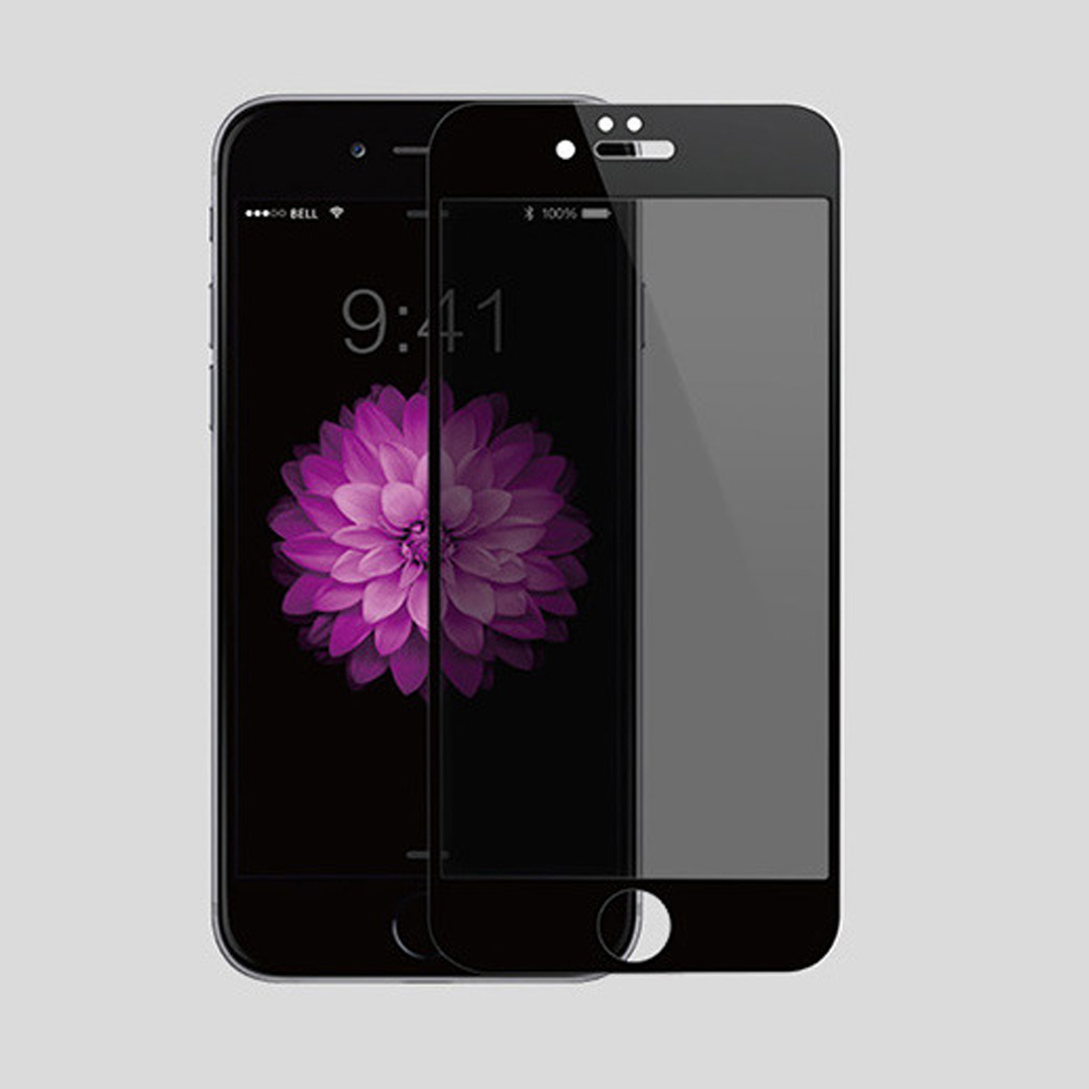 【Q&K】全覆蓋iPhone6+/6s+(5.5吋)防窺超薄9H超薄鋼化保護貼黑色