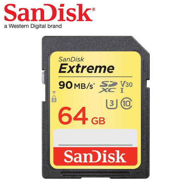 【SanDisk】Extreme SDHC/SDXC UHS-I U3 V30 64G 記憶卡(每秒讀90MB 寫40MB)
