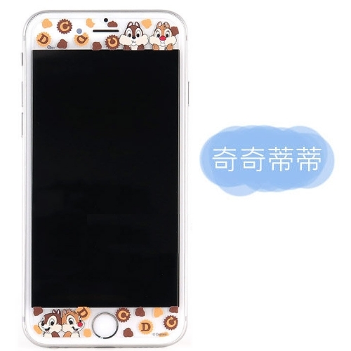 【Disney 】9H強化玻璃彩繪保護貼-大人物 iPhone 6 Plus/6s Plus奇奇蒂蒂