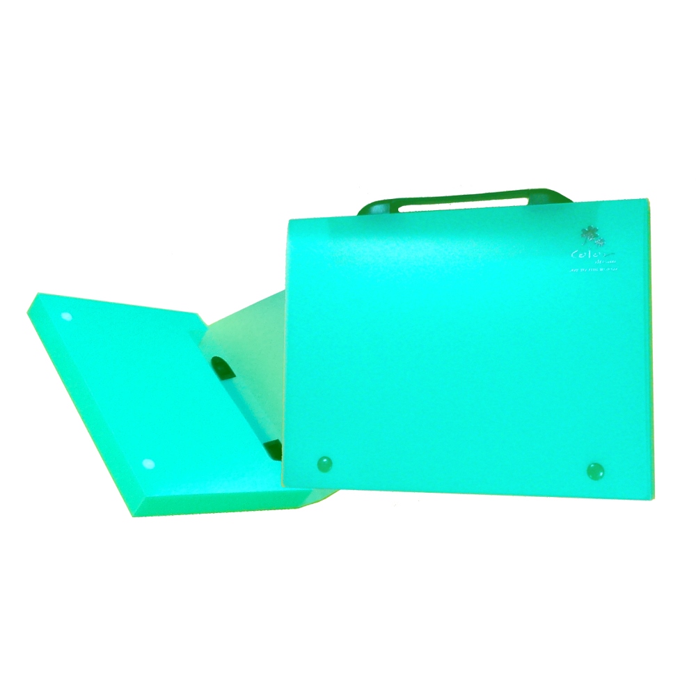 【檔案家】立體手把輕盈A4公文盒(30) 綠果凍