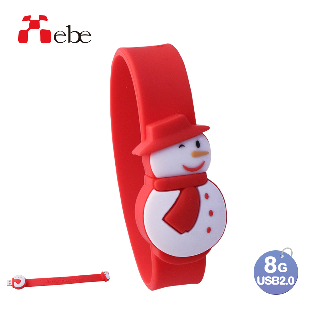 Xebe集比 雪人聖誕手環隨身碟 8G, USB 2.0
