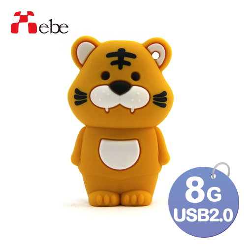 Xebe集比 老虎造型USB隨身碟 8GB, USB 2.0