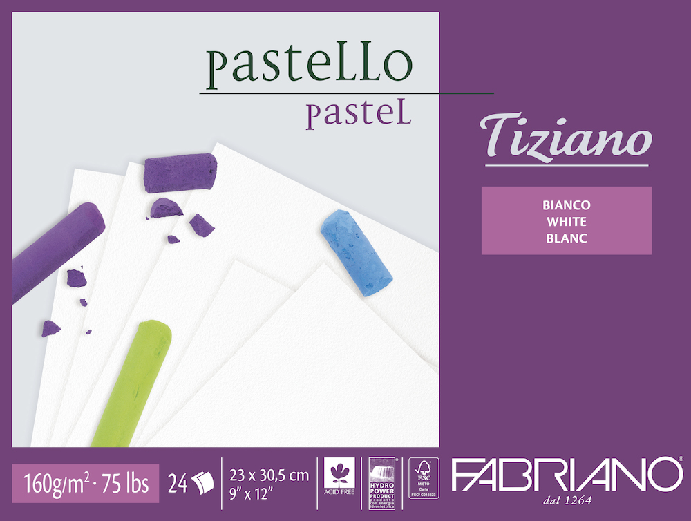 Fabriano - Tiziano粉彩畫本,160G,30.5X41,24張,白色