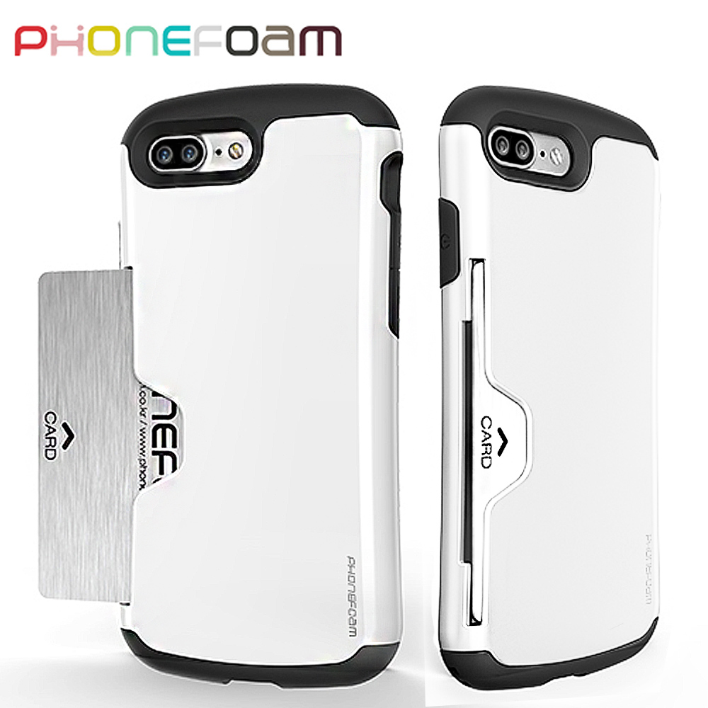 PhoneFoam Golf iPhone7 Plus 插卡式防震保護殼(白)