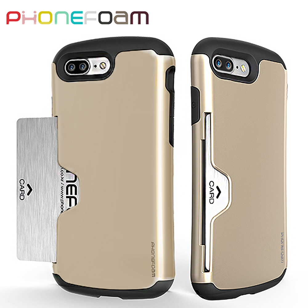PhoneFoam Golf iPhone7 Plus 插卡式防震保護殼(金)