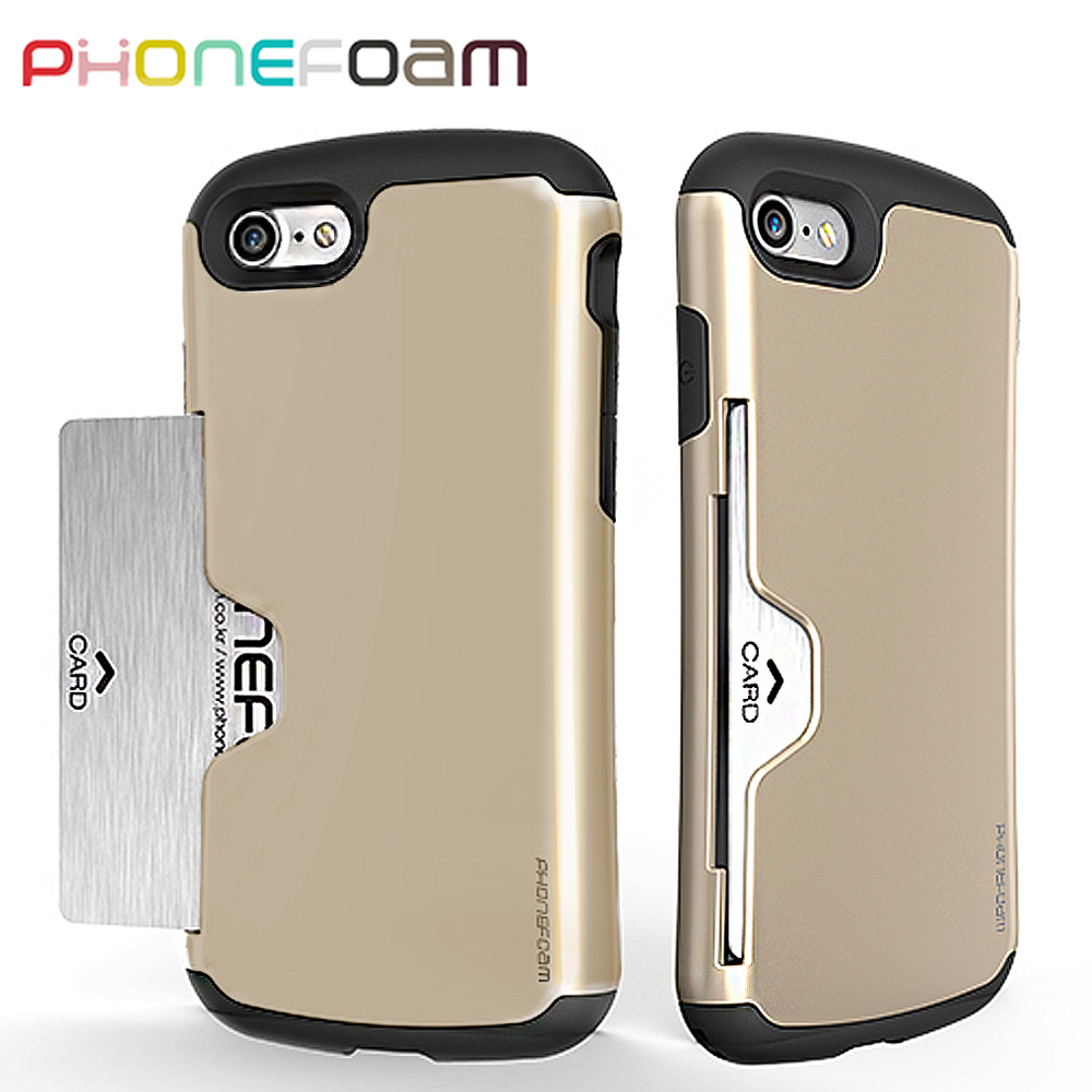 PhoneFoam Golf iPhone7 插卡式防震保護殼(金)
