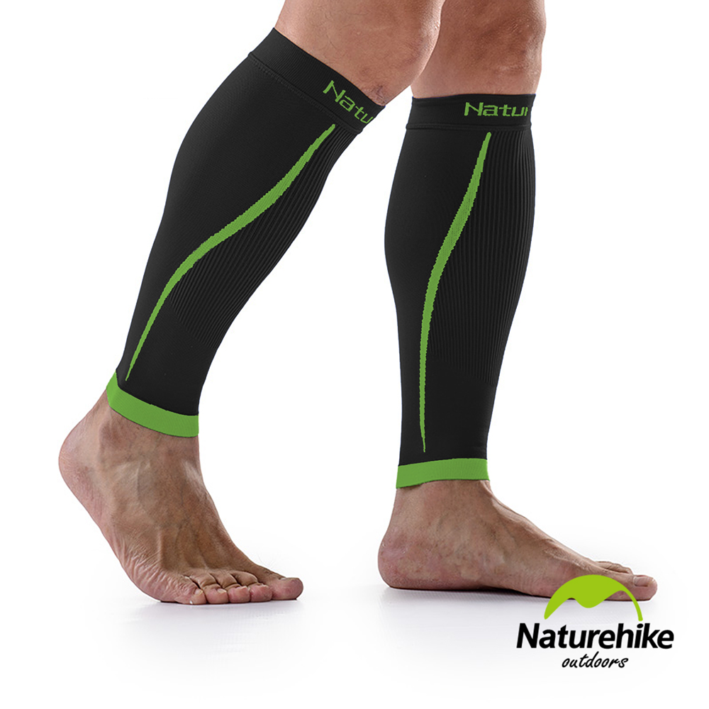 【Naturehike】運動機能型壓縮小腿套 護腿套_1雙入M(黑色)