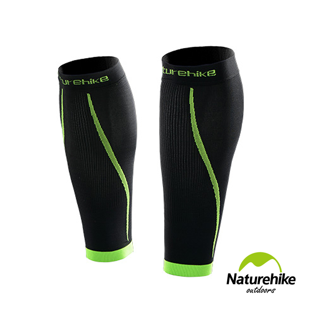 【Naturehike】運動機能型壓縮小腿套 護腿套_1雙入L(黑色)