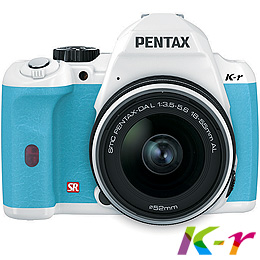 PENTAX K-r+18-55L白色單鏡組+水藍色握把(公司貨)+Alice相機包+遙控器+8G+原電