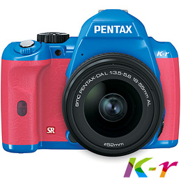 PENTAX K-r+18-55L藍色單鏡組+紅色握把(公司貨)+Alice相機包+遙控器+8G+原電