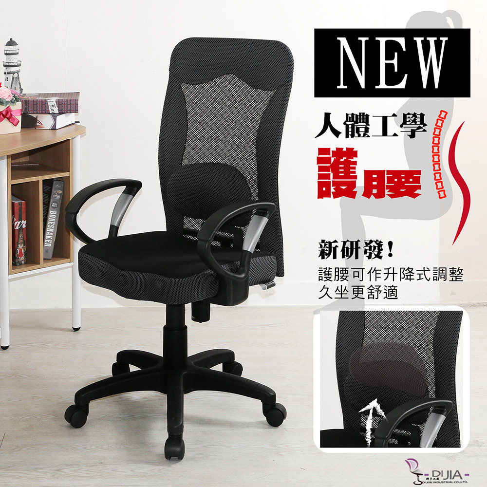 DIJIA 【馬麗亞新型升降護腰】辦公椅/電腦椅黑色