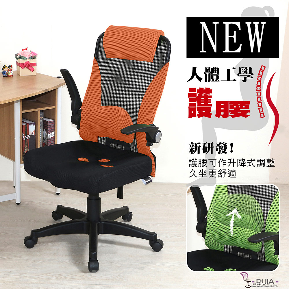 DIJIA 【彩帝新型升降護腰】辦公椅/電腦椅橘色