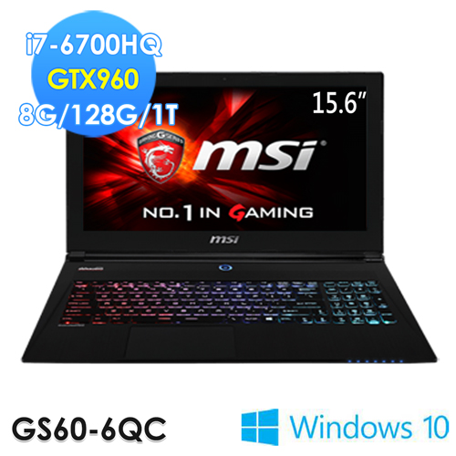 msi微星 GS60 6QC-072TW 15.6吋 i7-6700HQ GTX960 WIN10