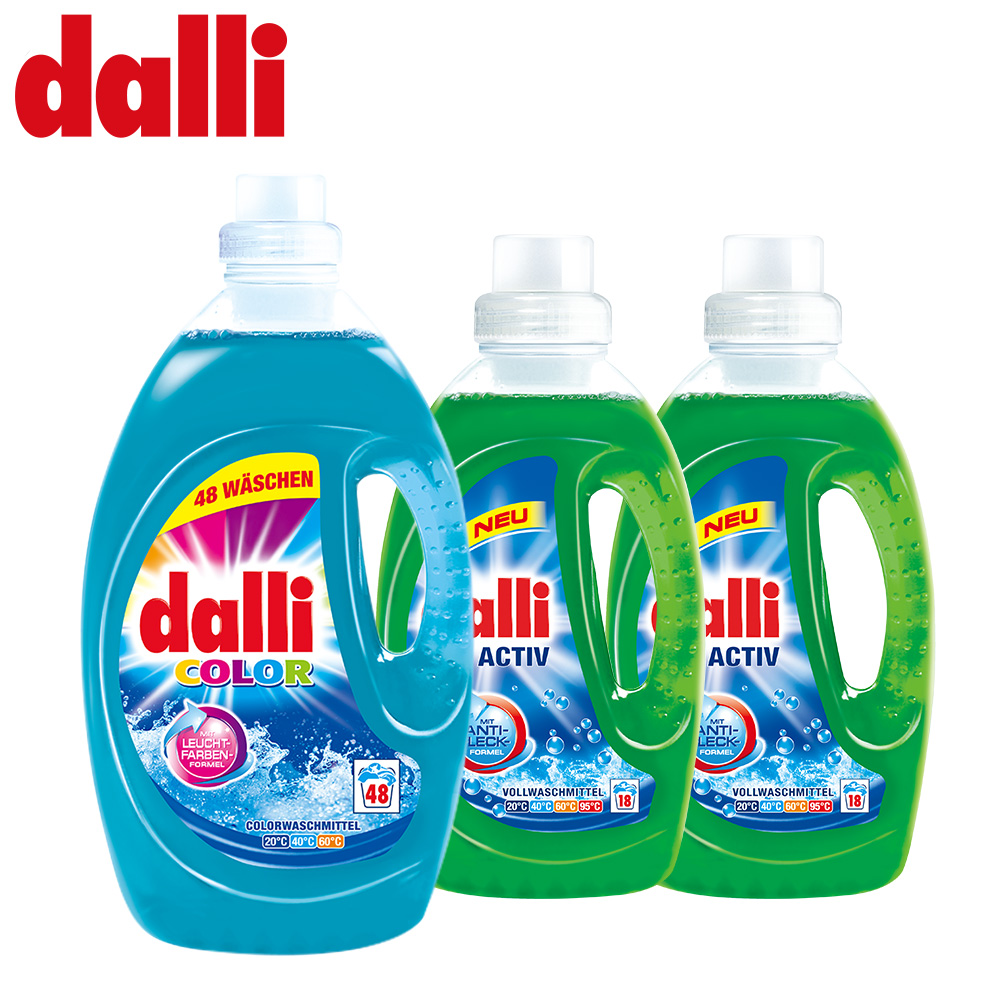 【德國Dalli】全效洗衣組合(光采護色3.6Lx1入+全效1.35Lx2入)