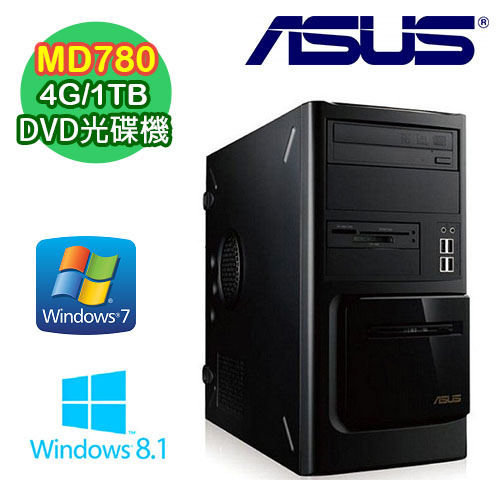 ASUS華碩 MD780 Intel I7-4790四核 4G記憶體 Win8.1Por-DG-Win7Pro電腦 (MD7804790W3E)