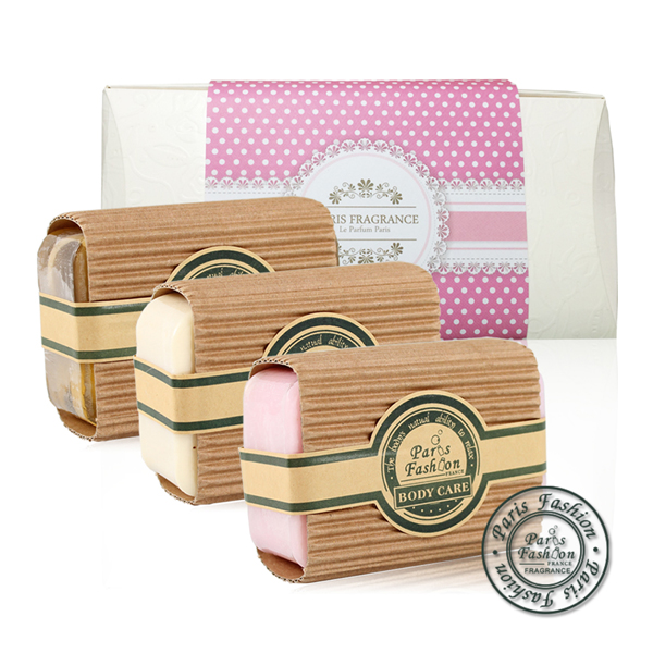 巴黎香氛-香氛精油手工皂3入禮盒(任選)桂花、薰衣草、乳油木