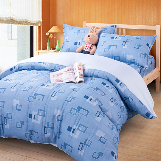 【律動-藍】台灣精製雙人四件式兩用被全舖棉床包組