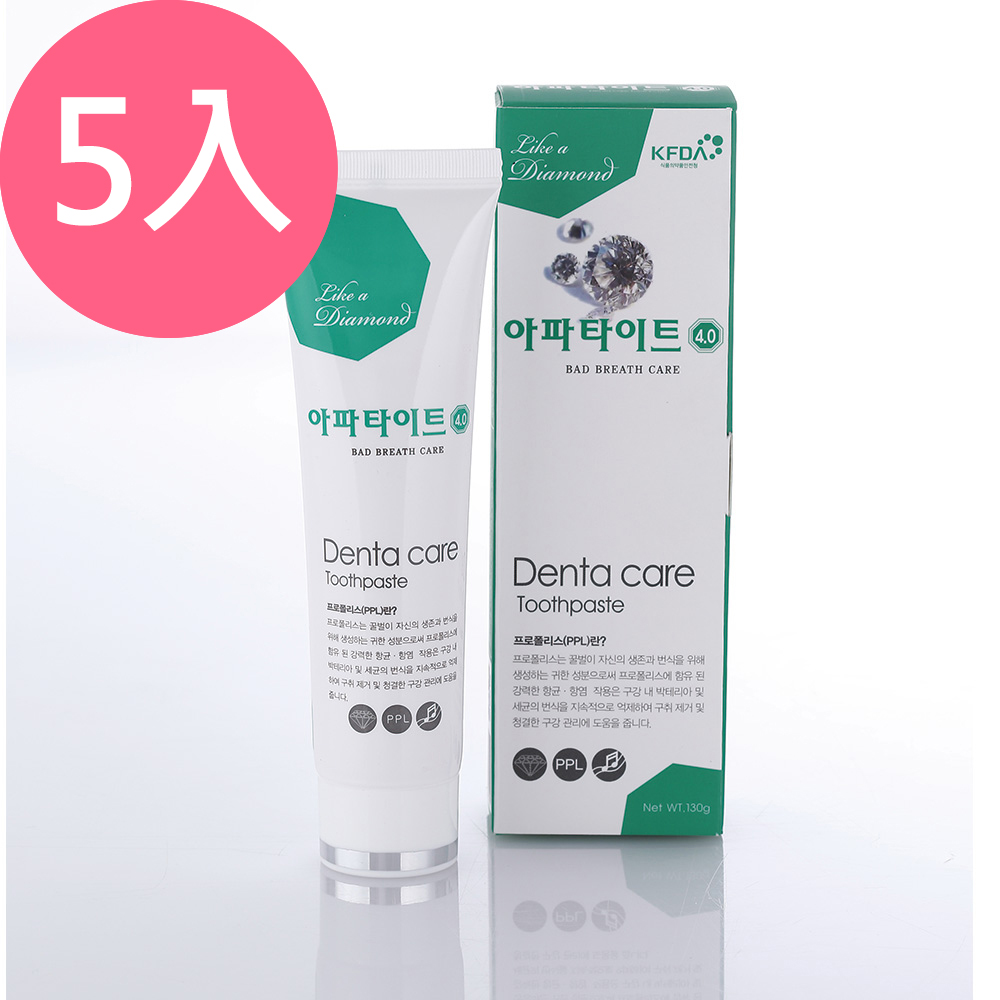韓國APATITE鑽石系列牙膏-預防口臭130g_5入組