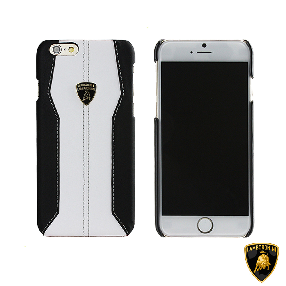 藍寶堅尼 Lamborghini iPhone 6/6S Plus (H-D1)真皮保護殼白
