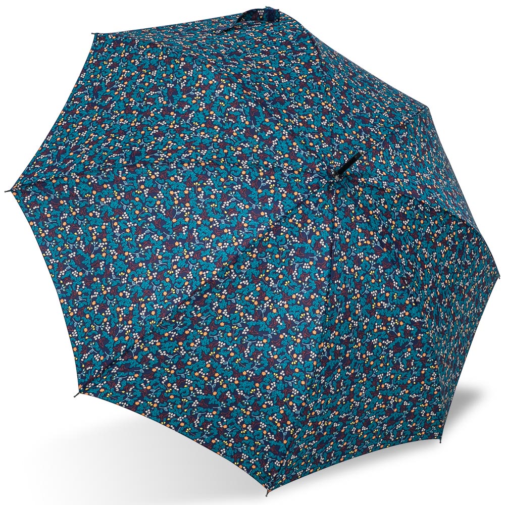 【rainstory】日式花卉(深藍)抗UV自動開直骨傘