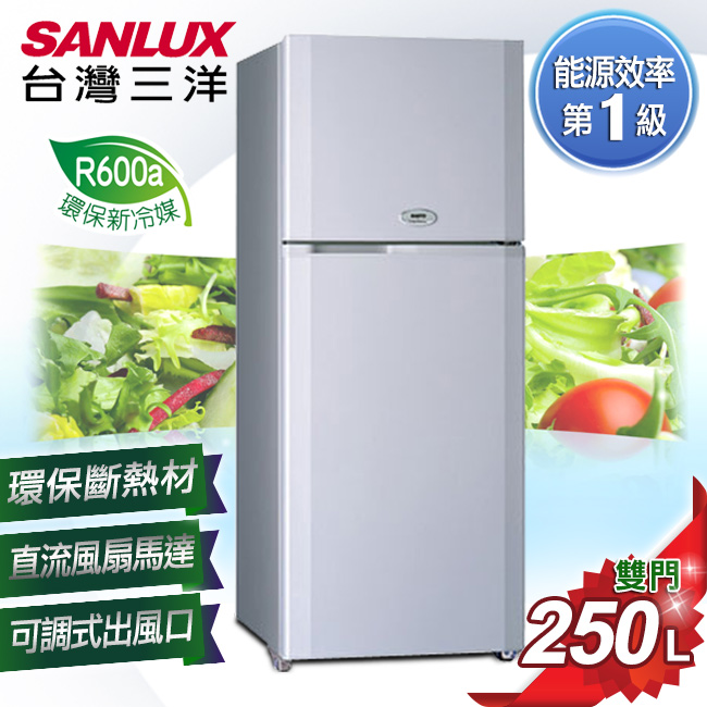 【SANLUX台灣三洋】250L雙門冰箱／SR-A250B