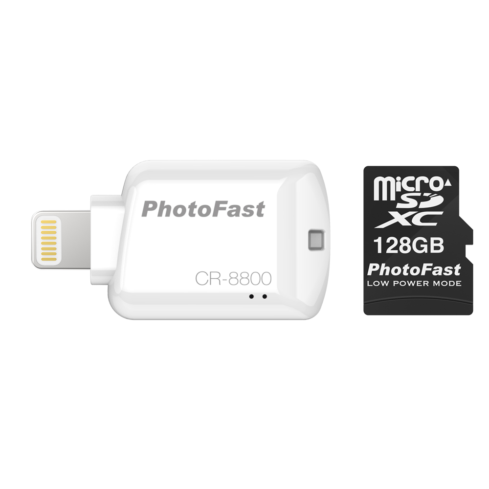 PhotoFast 蘋果microSD讀卡機 CR-8800(內含128G記憶卡)