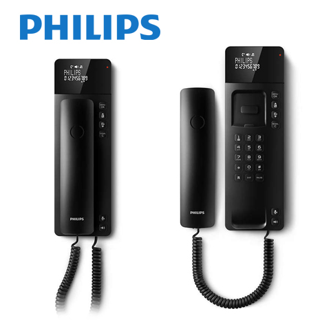 PHILIPS飛利浦 Scala設計有線電話 M110 _高貴黑