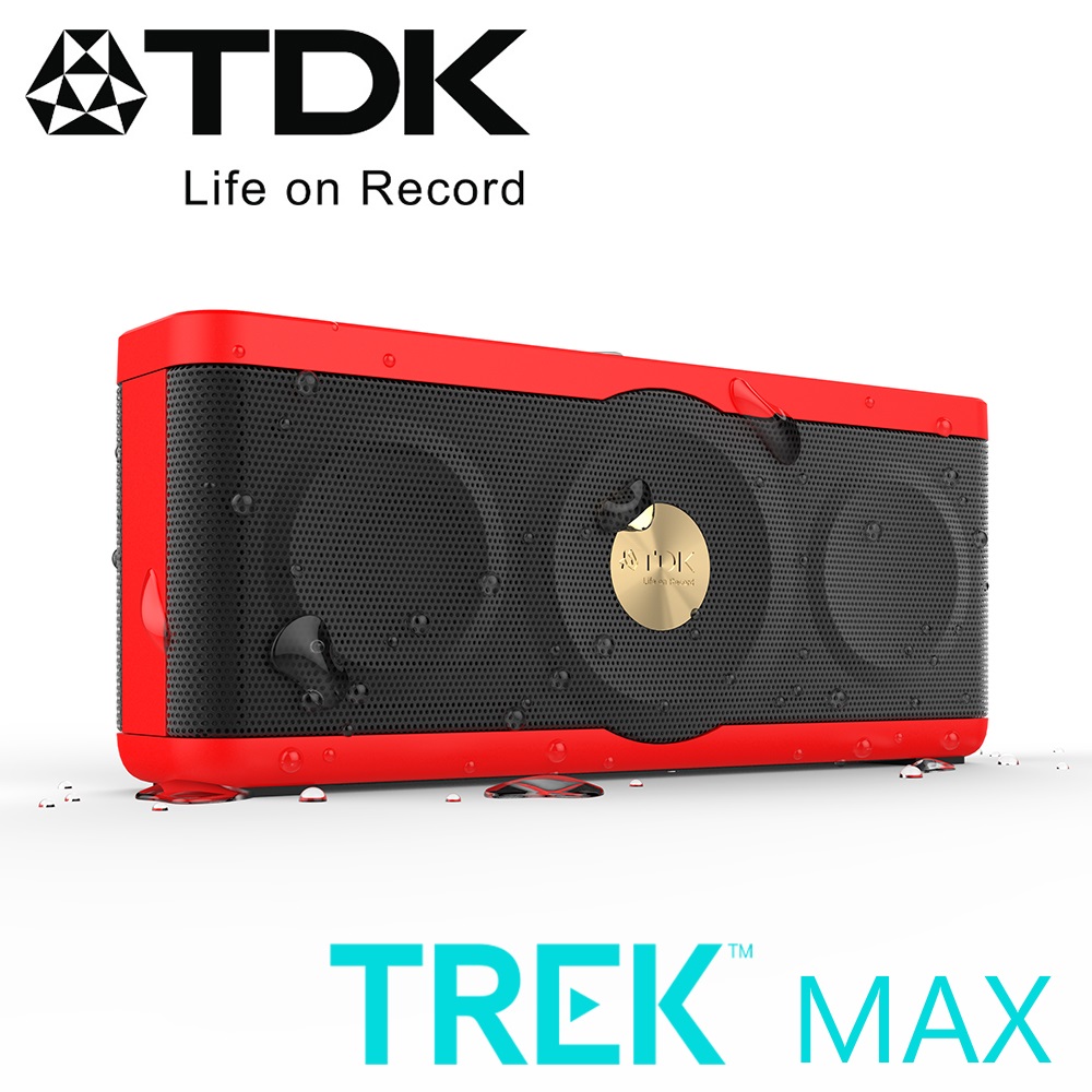 TDK TREK MAX A34 NFC 防水防塵Hi-Fi高傳真藍牙音響紅色