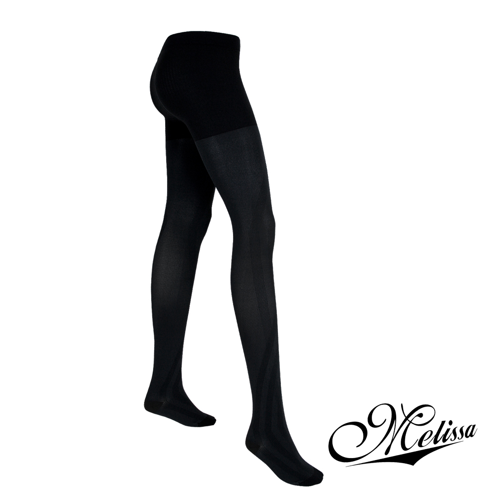 【買二送一】Melissa 魅莉莎醫療級時尚彈性褲襪x2雙(贈彈性小腿襪-典雅黑x1雙)XL典雅黑