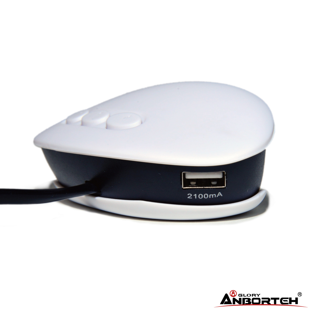 【安伯特】3.1A雙USB 貝殼曲面車充擴充座 120W 適用平板 ipad iphone 行車紀錄器 導航機 智能管理晶片白