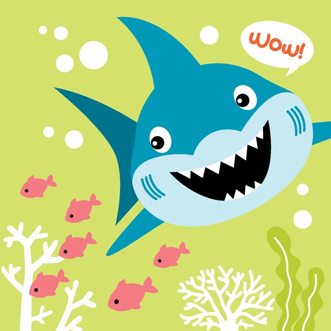 LOVIN 超萌韓版數字油畫海洋可愛鯊魚(6) 1幅無