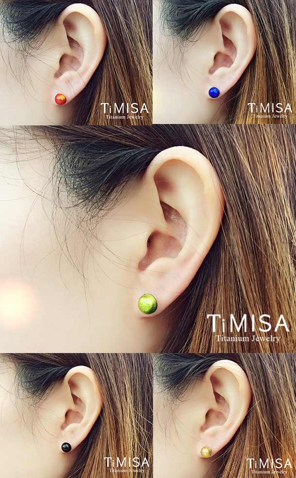 鈦 鈦飾品 耳環 點點繽紛 TiMISA Titanium