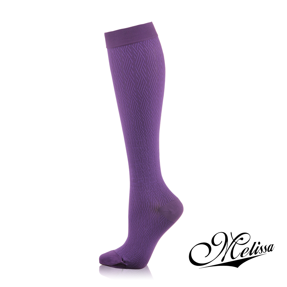 《Melissa 魅莉莎》醫療級時尚彈性襪─小腿襪(葡萄紫)葡萄紫S