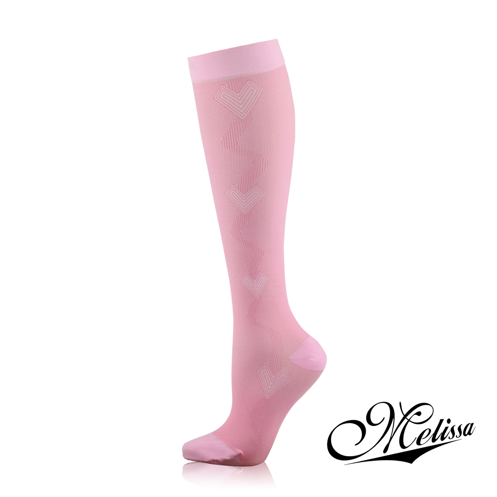 《Melissa 魅莉莎》醫療級時尚彈性襪─小腿襪(櫻花粉)櫻花粉XL