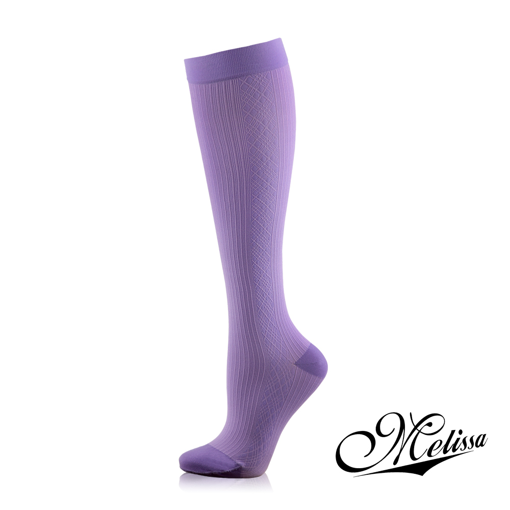 《Melissa 魅莉莎》醫療級時尚彈性襪─小腿襪(薰衣紫)薰衣紫S