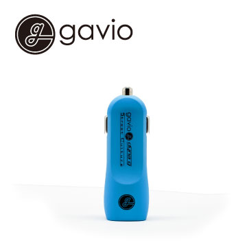 Gavio 2 埠 USB 3A 車用充電器 (四色)藍