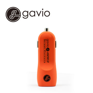 Gavio 2 埠 USB 3A 車用充電器 (四色)橘