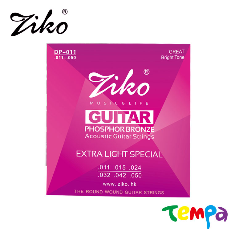 【Tempa】Ziko DP-010/DP-011  民謠吉他弦 公司貨(兩包入)DP-011