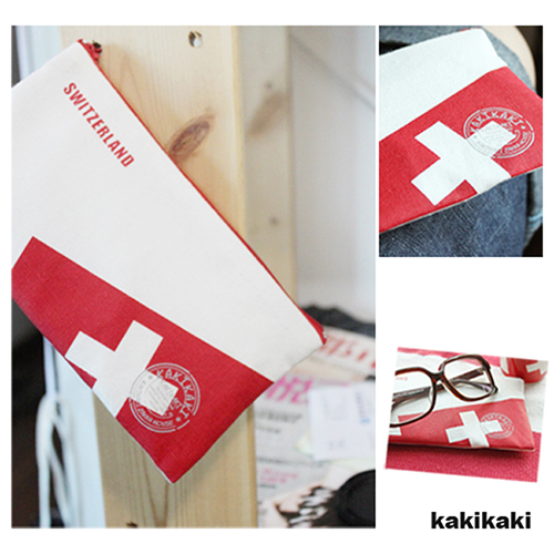 《Kakikaki》瑞士 國旗收納袋