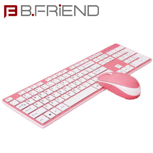 B.FRIEND 三區塊無線鍵盤滑鼠組 RF-1430粉紅色