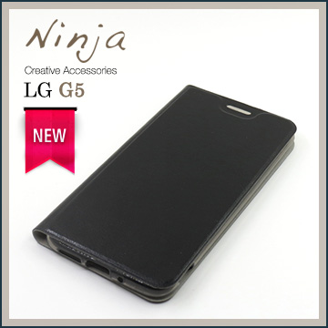 【東京御用Ninja】LG G5經典瘋馬紋保護皮套（黑色）