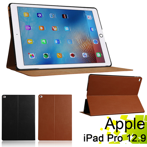 蘋果 Apple iPad Pro 12.9吋 平板電腦專用直接斜立式牛皮皮套 保護套棕色